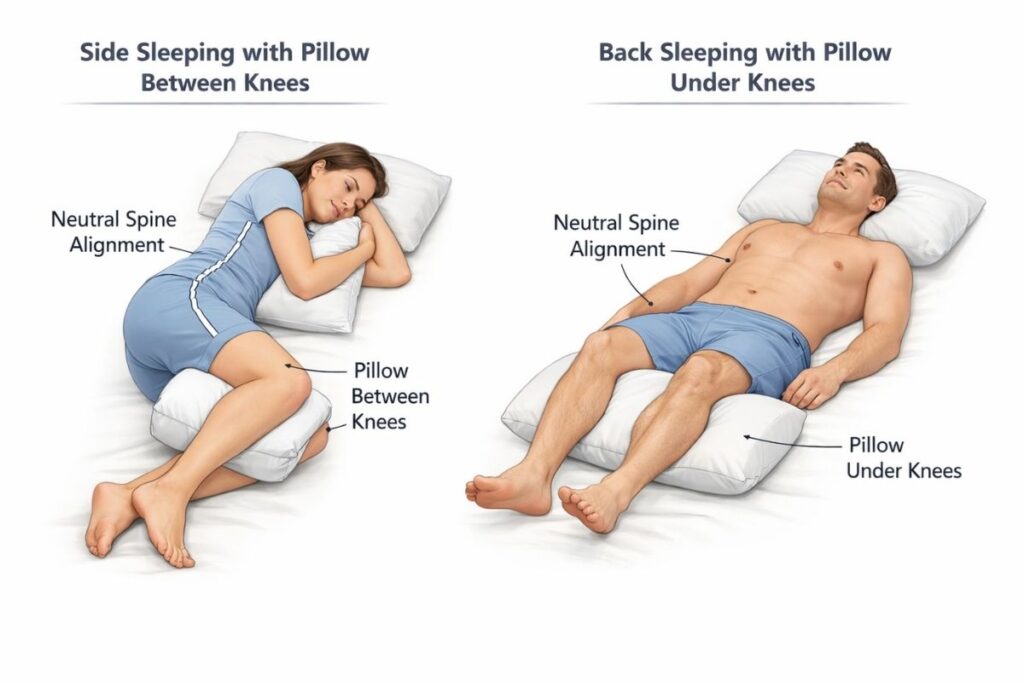 best sleep positions for joint health and reduced morning stiffness
