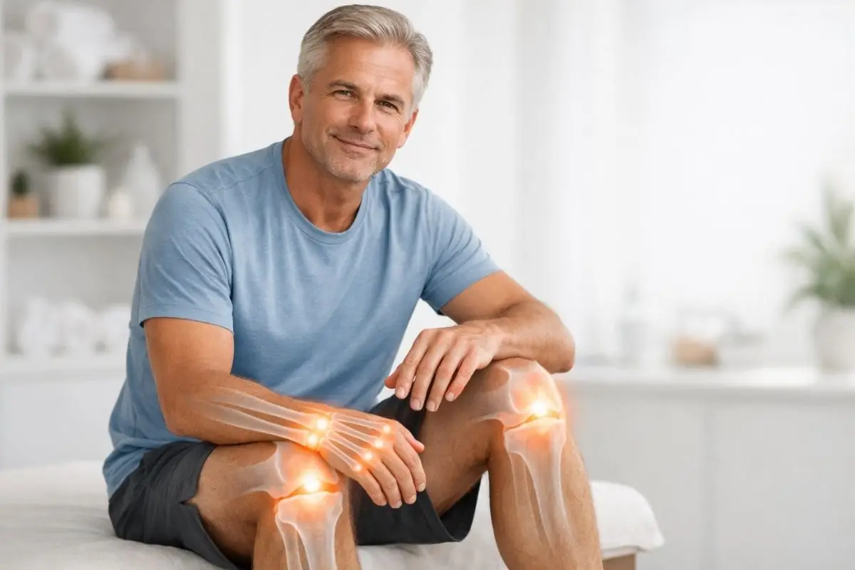 natural remedies for joint pain illustrated with healthy joints and active lifestyle